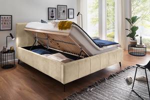 Gestoffeerd bed Sarafina Velours Cloe: Zandkleurig - 160 x 200cm