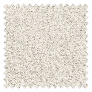 Lit capitonné MATTIS Tissu / Chêne massif - Tissu Bouclé Abby: Blanc polaire - 180 x 200cm - Avec sommier à lattes