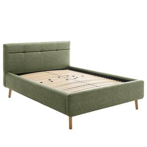 Letto imbottito LOTTE Tessuto strutturato Luela: oliva chiaro - 140 x 200cm