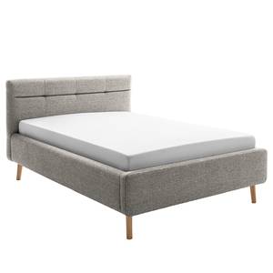 Gestoffeerd bed LOTTE Structuurstof Luela: Grijs - 140 x 200cm