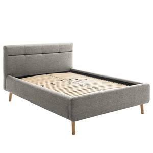 Gestoffeerd bed LOTTE Structuurstof Luela: Grijs - 140 x 200cm