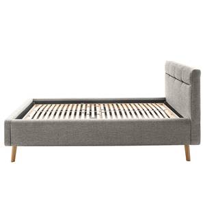 Gestoffeerd bed LOTTE Structuurstof Luela: Grijs - 140 x 200cm