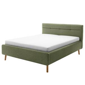 Letto imbottito LOTTE Tessuto strutturato Luela: oliva chiaro - 160 x 200cm