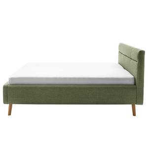 Letto imbottito LOTTE Tessuto strutturato Luela: oliva chiaro - 160 x 200cm