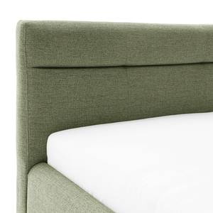 Letto imbottito LOTTE Tessuto strutturato Luela: oliva chiaro - 160 x 200cm