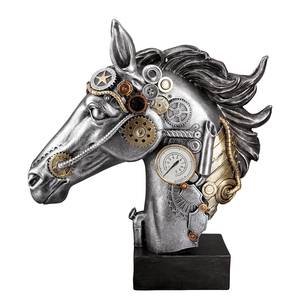 Skulptur Steampunk Horse Kunstharz - Silber