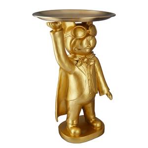 Skulptur Hero Dog mit Tablett Kunstharz - Gold - Gold