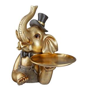 Skulptur Elefant Maroni Typ A Kunstharz - Gold