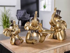 Skulptur Elefant Maroni Typ A Kunstharz - Gold