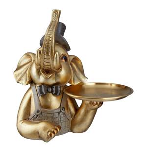 Skulptur Elefant Maroni Typ A Kunstharz - Gold