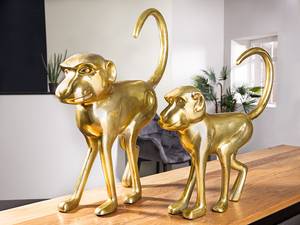 Skulptur Monkey Aluminiumguss - Gold - 30 x 34 cm