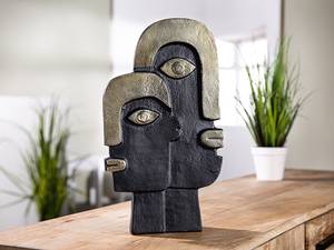 Vase Face - Type A Fonte d’aluminium - Noir