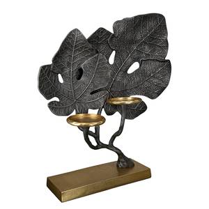 Kerzenhalter Leaf Aluminiumguss - Anthrazit / Gold - 40 x 47 cm