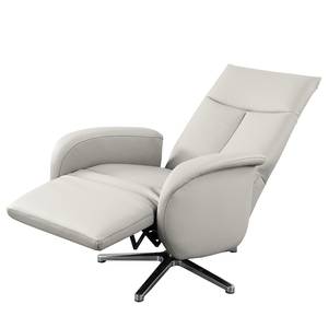 Relaxfauteuil Fewel echt leer - Leer Pua: Lichtgrijs