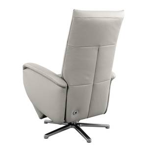 Relaxfauteuil Fewel echt leer - Leer Pua: Lichtgrijs