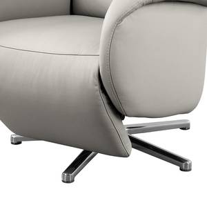 Fauteuil de relaxation Fewel Cuir véritable - Cuir Pua: Gris clair