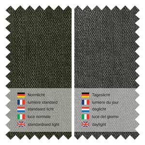 Poltrona trapuntata HEPBURN Tessuto - Tessuto Saia: grigio verde mélange - Nero