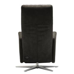 Relaxfauteuil Varetas antieke leerlook - Textielmix Bulan: Antracietkleurig