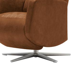 Fauteuil relax Varetas Aspect cuir vieilli - Tissu composite Bulan: Camel