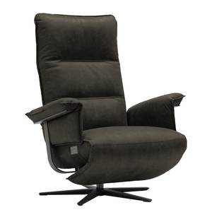 Fauteuil de relaxation Kesse Aspect cuir vieilli - Tissu composite Bulan: Anthracite