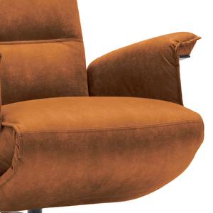 Fauteuil de relaxation Kesse Aspect cuir vieilli - Tissu composite Bulan: Cognac