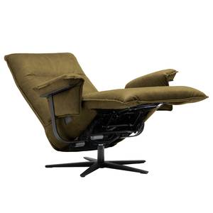 Relaxfauteuil Kesse antieke leerlook - Textielmix Bulan: Moss