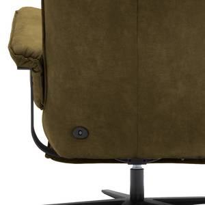 Relaxfauteuil Kesse antieke leerlook - Textielmix Bulan: Moss