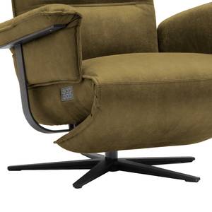 Relaxfauteuil Kesse antieke leerlook - Textielmix Bulan: Moss