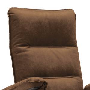 Fauteuil de relaxation Kesse Aspect cuir vieilli - Tissu composite Bulan: Tabac