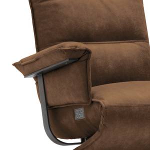 Fauteuil de relaxation Kesse Aspect cuir vieilli - Tissu composite Bulan: Tabac