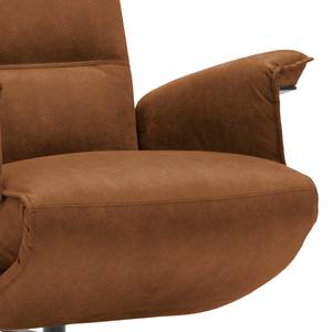 Relaxfauteuil Kesse antieke leerlook - Textielmix Bulan: Kameelkleurig