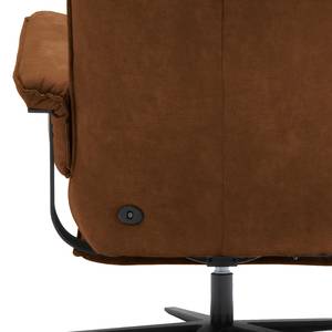 Fauteuil de relaxation Kesse Aspect cuir vieilli - Tissu composite Bulan: Camel