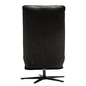 Relaxfauteuil Barhal antieke leerlook - Textielmix Bulan: Antracietkleurig