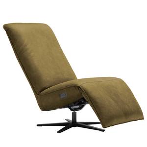 Relaxfauteuil Barhal antieke leerlook - Textielmix Bulan: Moss