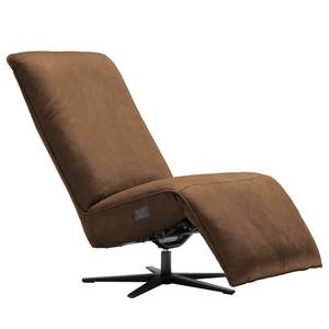 Fauteuil relax Barhal Aspect cuir vieilli - Tissu composite Bulan: Tabac