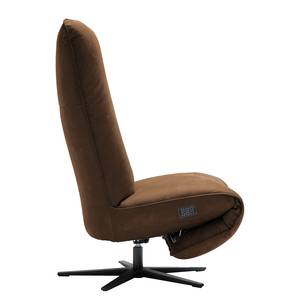 Fauteuil relax Barhal Aspect cuir vieilli - Tissu composite Bulan: Tabac