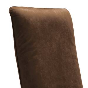 Fauteuil relax Barhal Aspect cuir vieilli - Tissu composite Bulan: Tabac