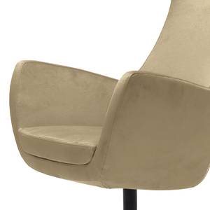 Fauteuil lounge Lunzua Velours Juna: Kaki - Avec repose-pieds