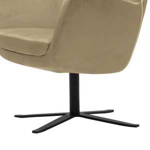 Fauteuil lounge Lunzua Velours Juna: Kaki - Avec repose-pieds