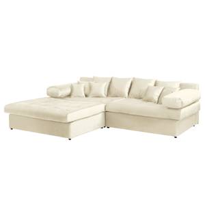 Ecksofa Naomi Samt Onoli: Creme - Longchair davorstehend links