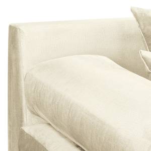 Ecksofa Naomi Samt Onoli: Creme - Longchair davorstehend links