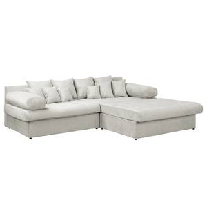 Ecksofa Naomi Microfaser Orela: Platin - Longchair davorstehend rechts