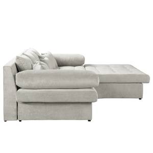 Ecksofa Naomi Microfaser Orela: Platin - Longchair davorstehend rechts