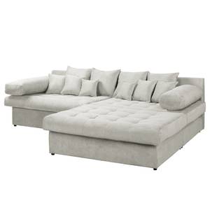 Ecksofa Naomi Microfaser Orela: Platin - Longchair davorstehend rechts