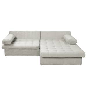 Ecksofa Naomi Microfaser Orela: Platin - Longchair davorstehend rechts