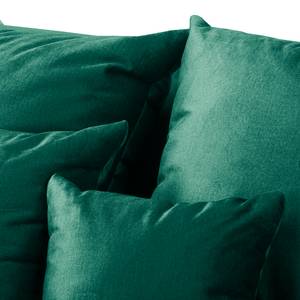 Canapé d’angle Naomi Velours Onoli: Vert vieilli - Méridienne courte à droite (vue de face)