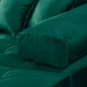 Canapé d’angle Naomi Velours Onoli: Vert vieilli - Méridienne courte à droite (vue de face)