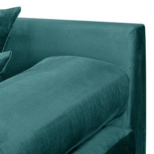 Ecksofa Naomi Samt Onoli: Blau - Longchair davorstehend rechts