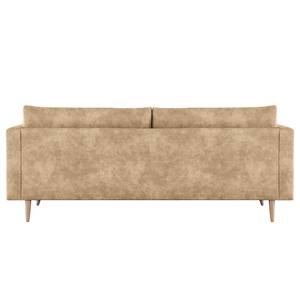 3-Sitzer Sofa Kayena Antiklederlook - Microfaser Priya: Beige - Buche Hell