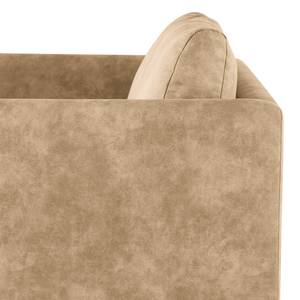 3-Sitzer Sofa Kayena Antiklederlook - Microfaser Priya: Beige - Buche Hell